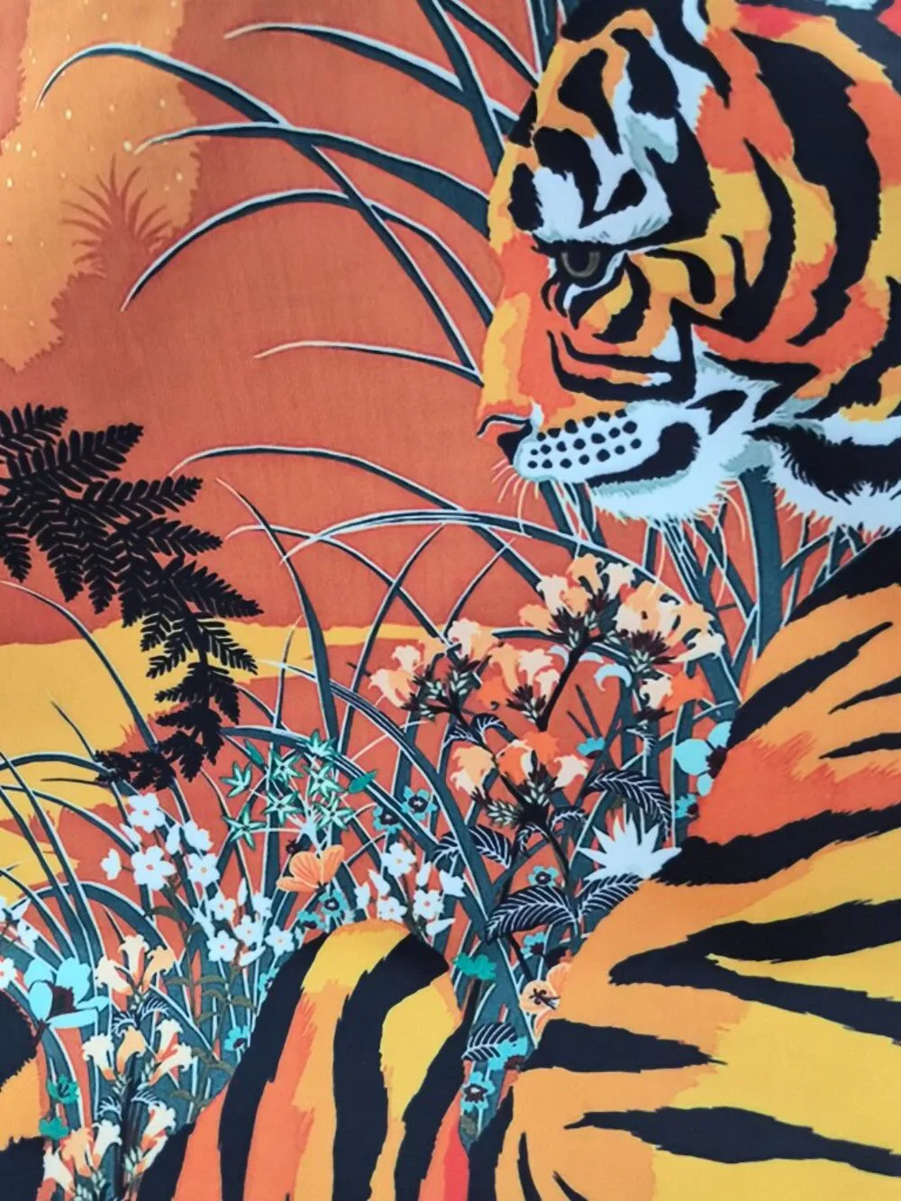 2 pcs NEW Bold & Luxe tiger jungle animal Fringe Throw Pillow case Cover Set